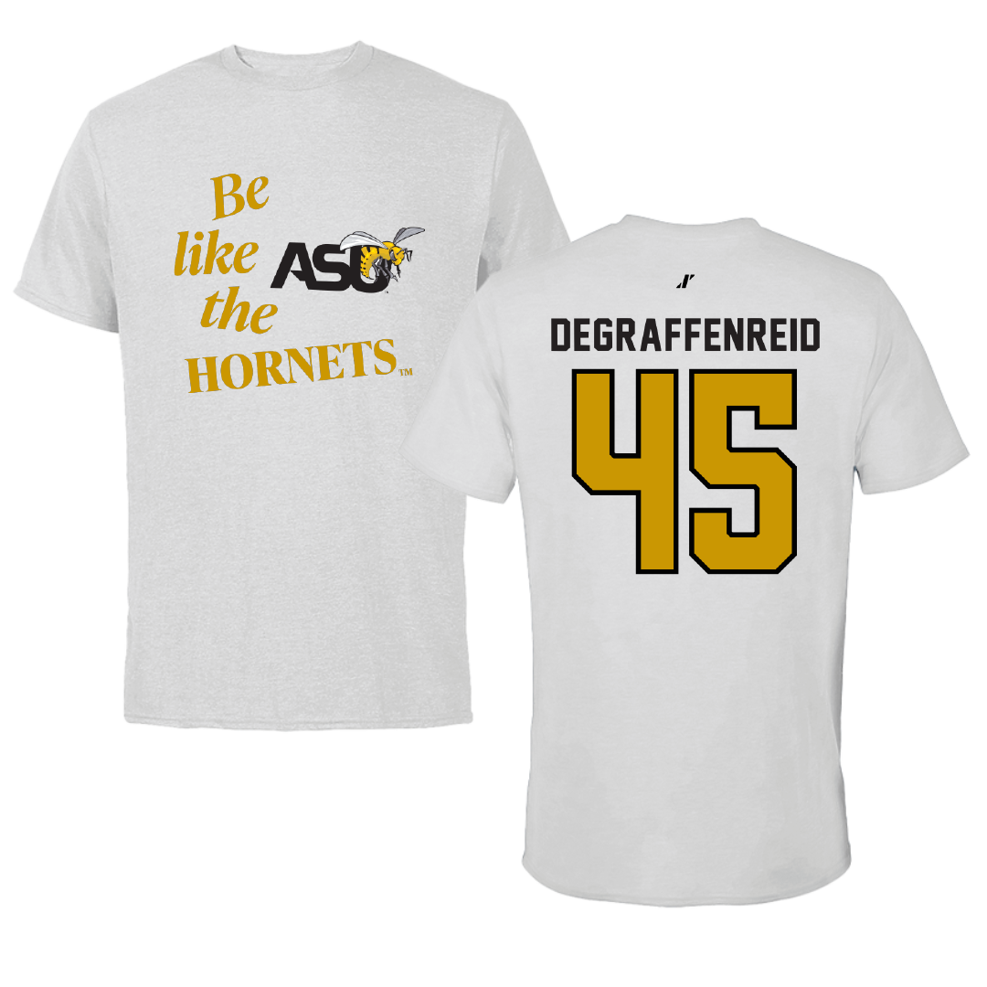 Alabama State University Football Light Gray Be Like Us Tee - #45 Grant DeGraffenreid
