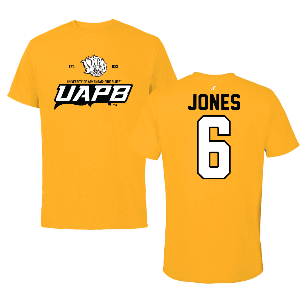 University of Arkansas-Pine Bluff Volleyball Gold General Performance Tee - #6 Amayah Jones