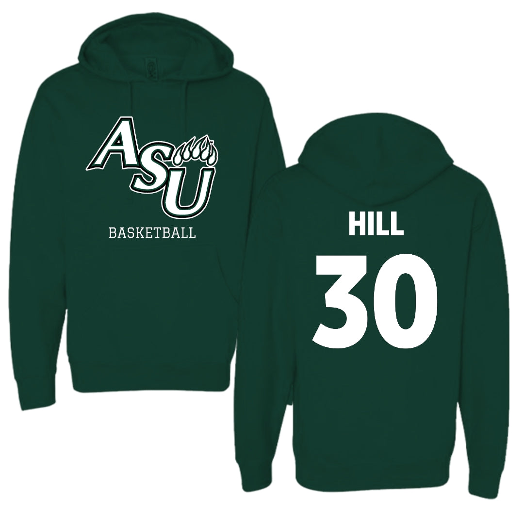 Adams State University Basketball Forest Green Block Hoodie - #30 Taejhuan Hill