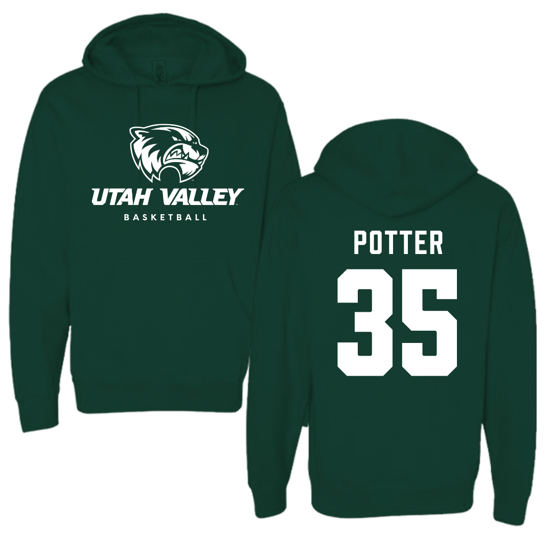 Utah Valley University Basketball Forest Green Hoodie - #35 Ethan Potter