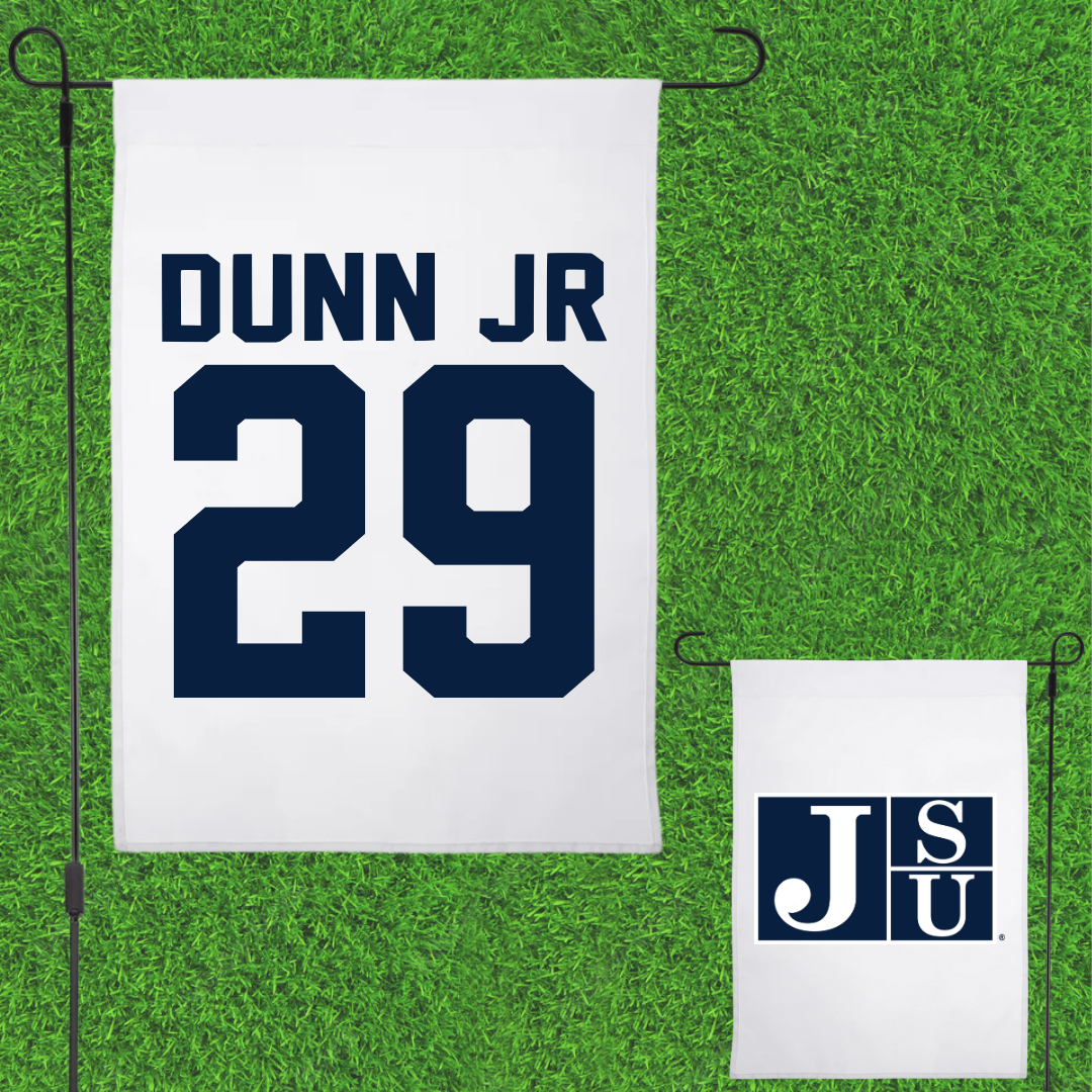 Jackson State University Football White Garden Flag - #29 Frankie Dunn Jr