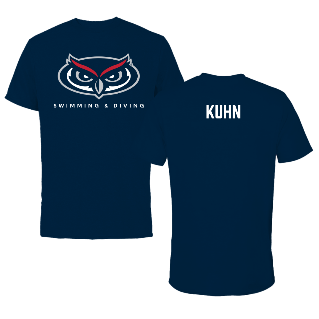 Florida Atlantic University Swimming & Diving Navy Mascot Tee - Trevor Kuhn