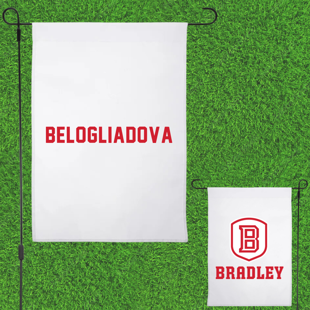 Bradley University Tennis White Garden Flag - Anna Belogliadova