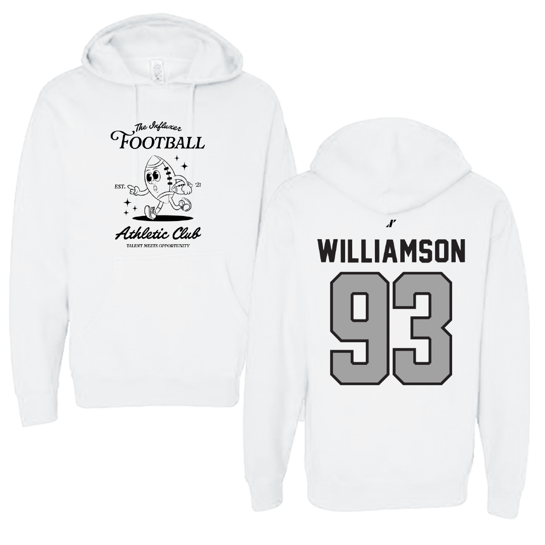 Football White Influxer Athletic Club Hoodie - #93 Ethan Williamson
