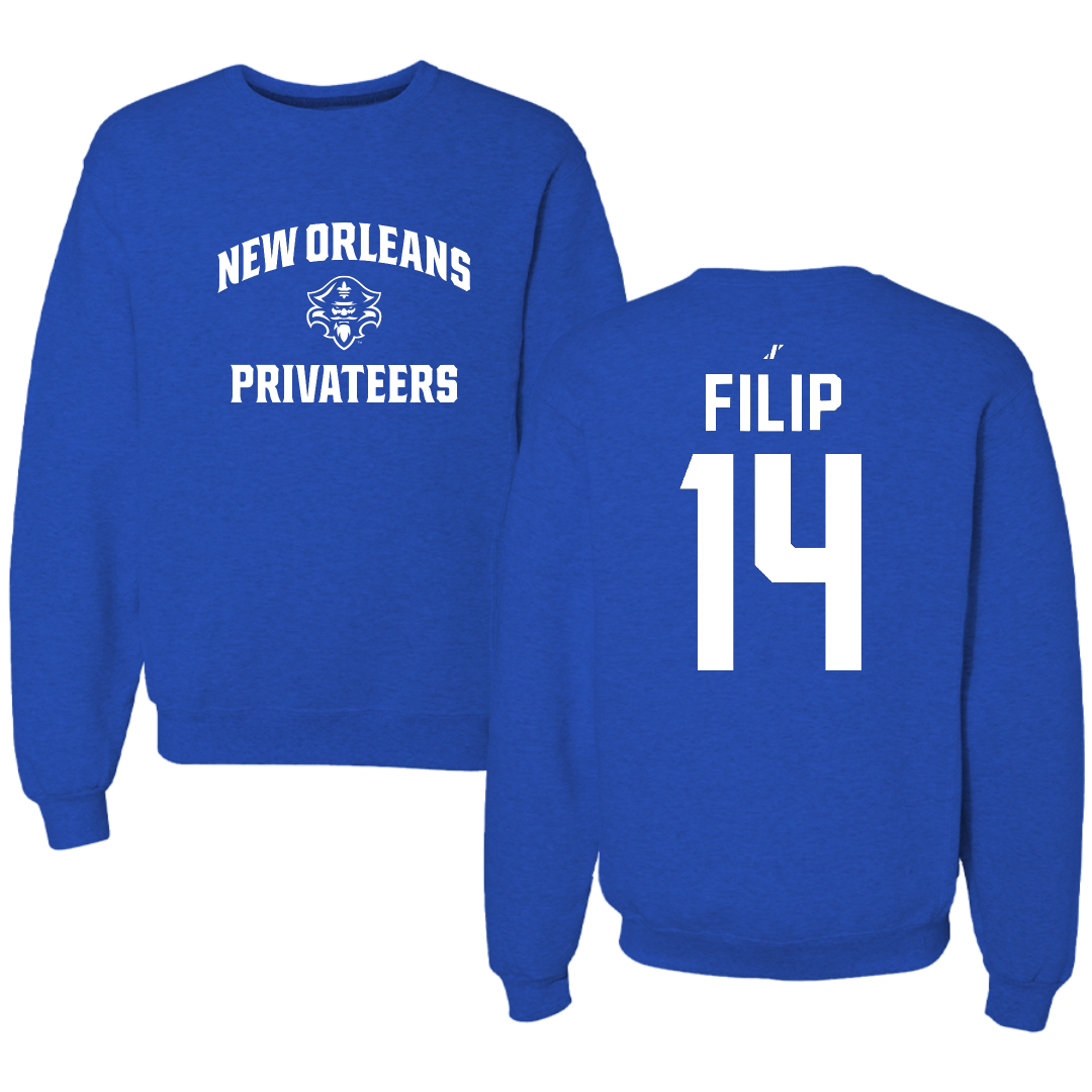 University of New Orleans Volleyball Blue General Crewneck - #14 Ola Filip