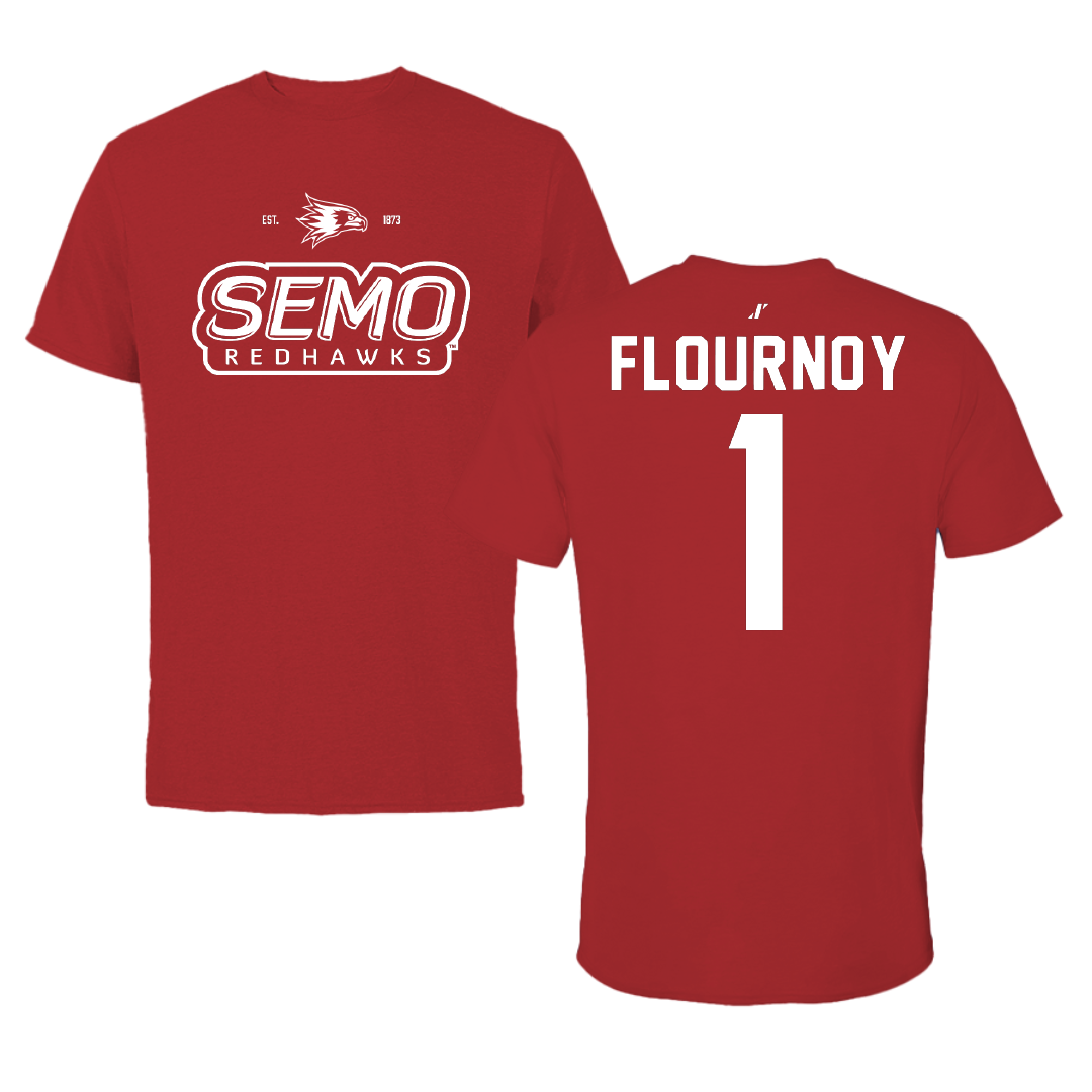 Southeast Missouri State University Football Canvas Red General Tee - #1 Ryan Flournoy