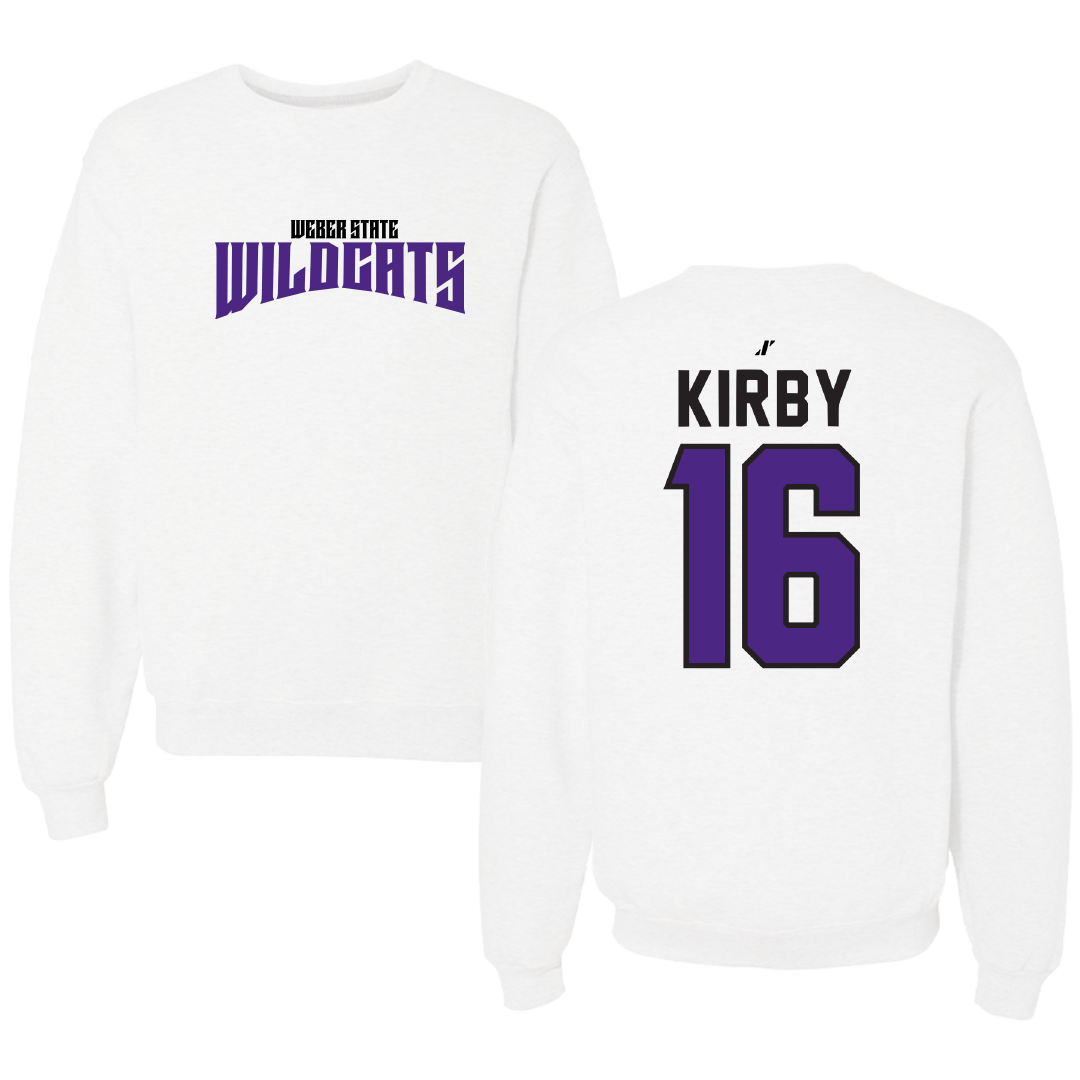 Weber State University Soccer White Classic Crewneck - #16 Grace Kirby