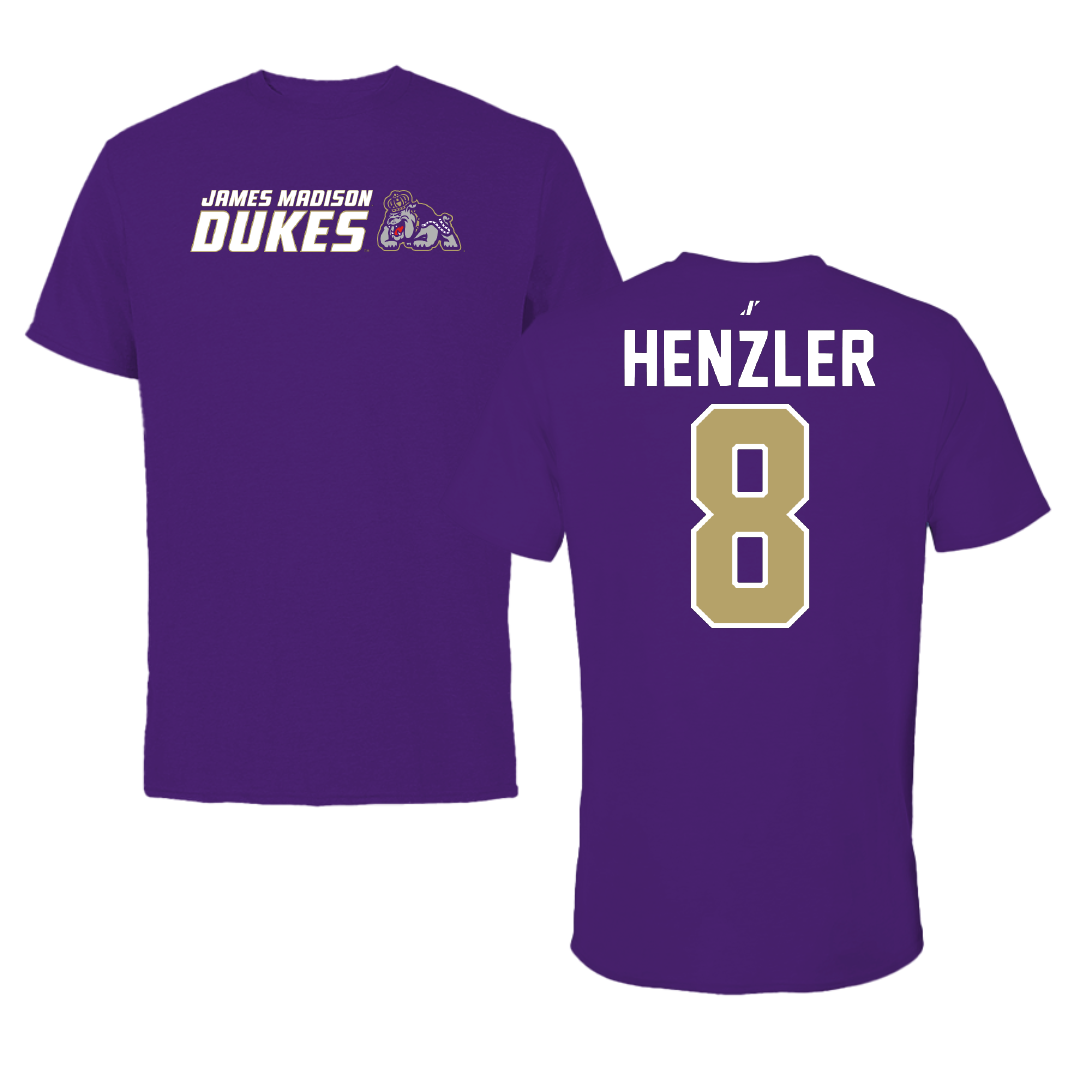 James Madison University Softball Purple General Tee - #8 Bella Henzler