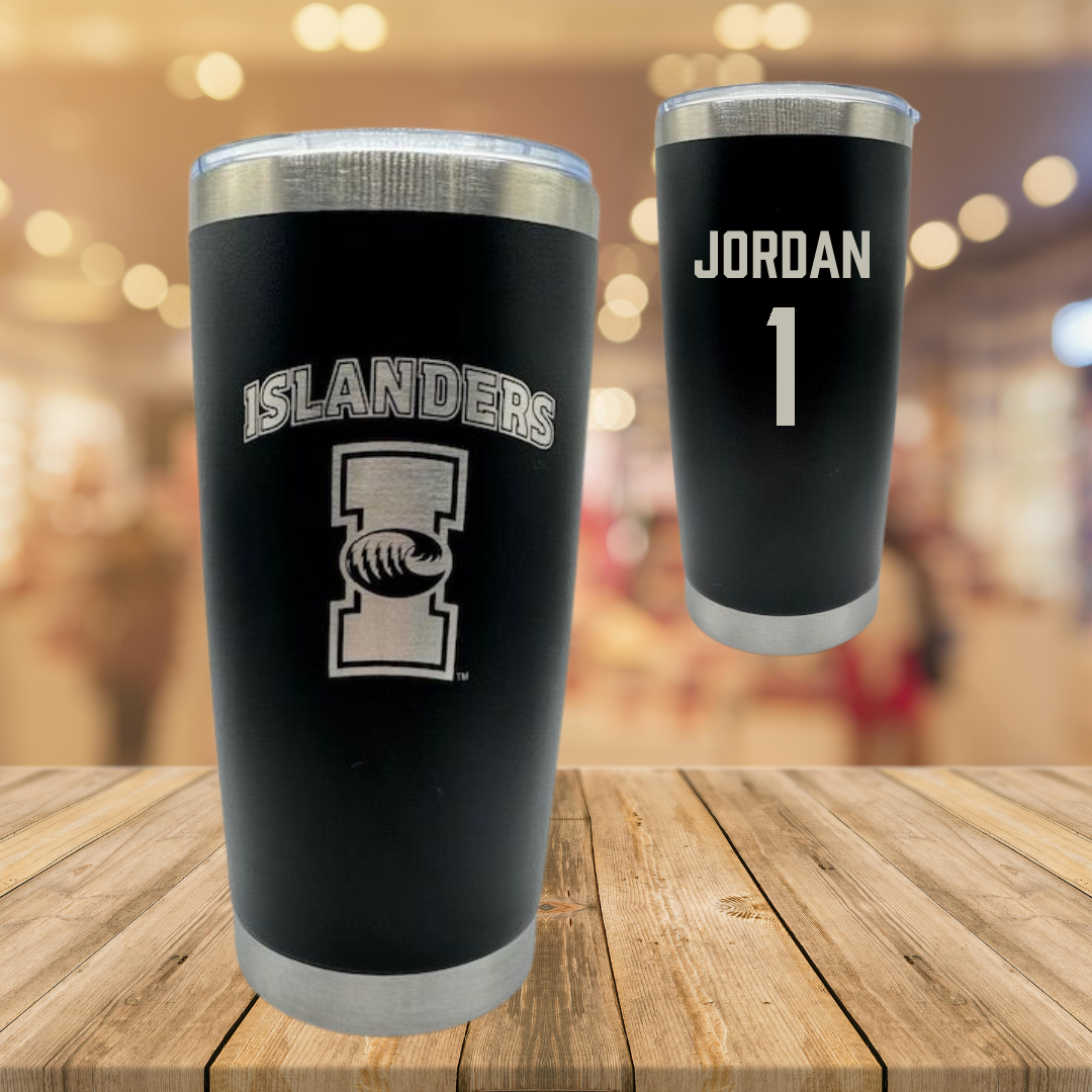 Texas A&M University-Corpus Christi Beach Volleyball Black Stainless Steel Tumbler - #1 Raven Jordan