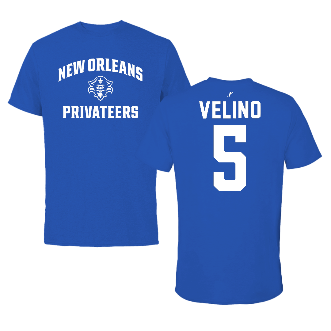 University of New Orleans Baseball Blue General Tee - #5 Tyler Velino
