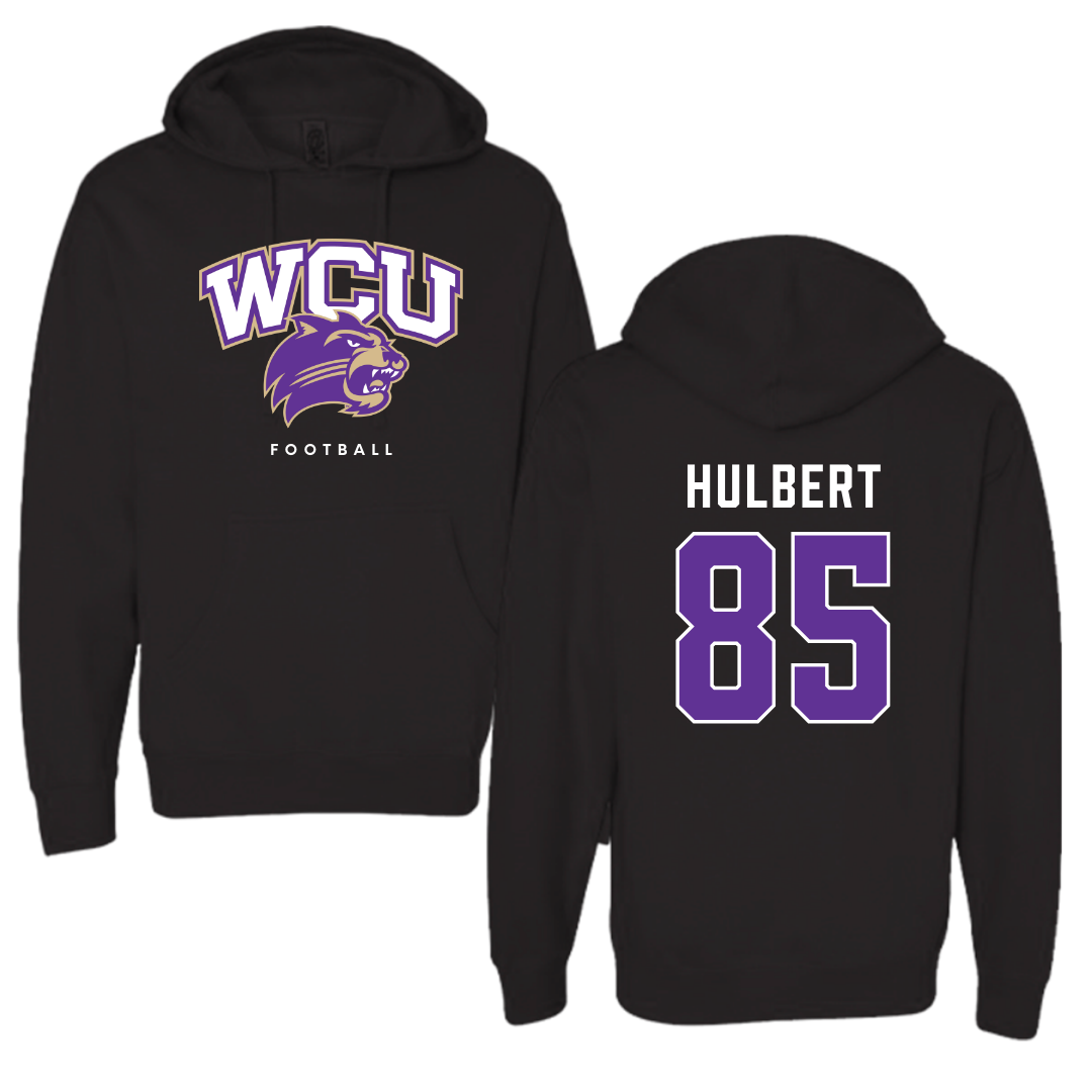 Western Carolina University Football Black Hoodie - #85 David Hulbert