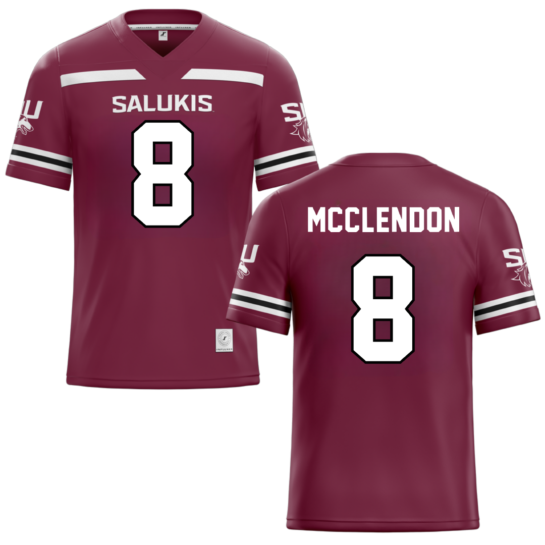 Southern Illinois University at Carbondale Maroon Football Jersey - #8 Jeremiah McClendon