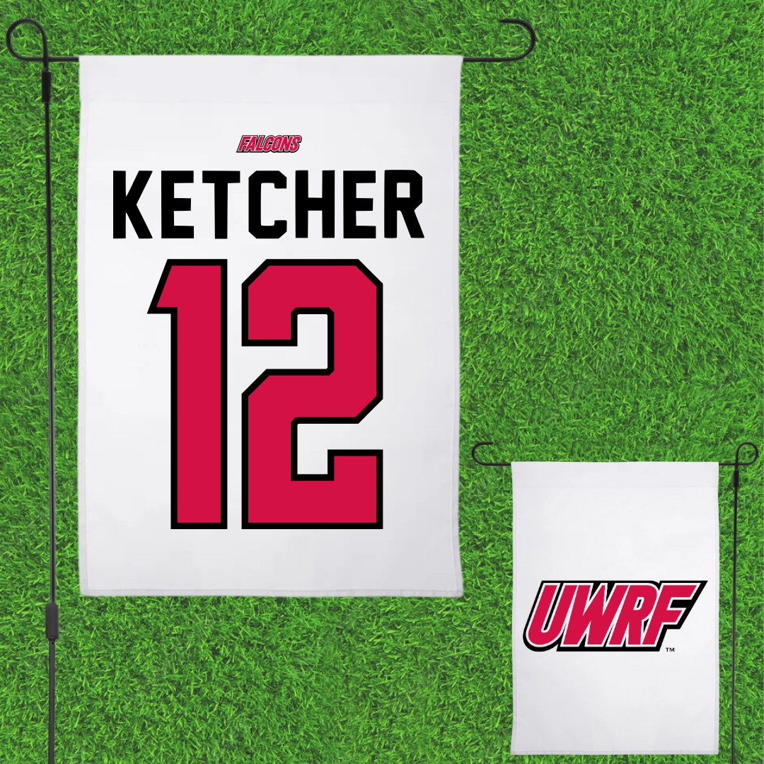 University of Wisconsin-River Falls Soccer White Garden Flag - #12 Ellie Ketcher