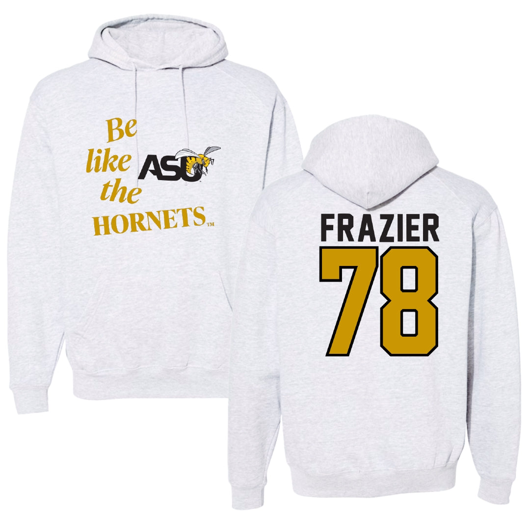 Alabama State University Football Light Gray Be Like Us Hoodie - #78 Jeremiah Frazier