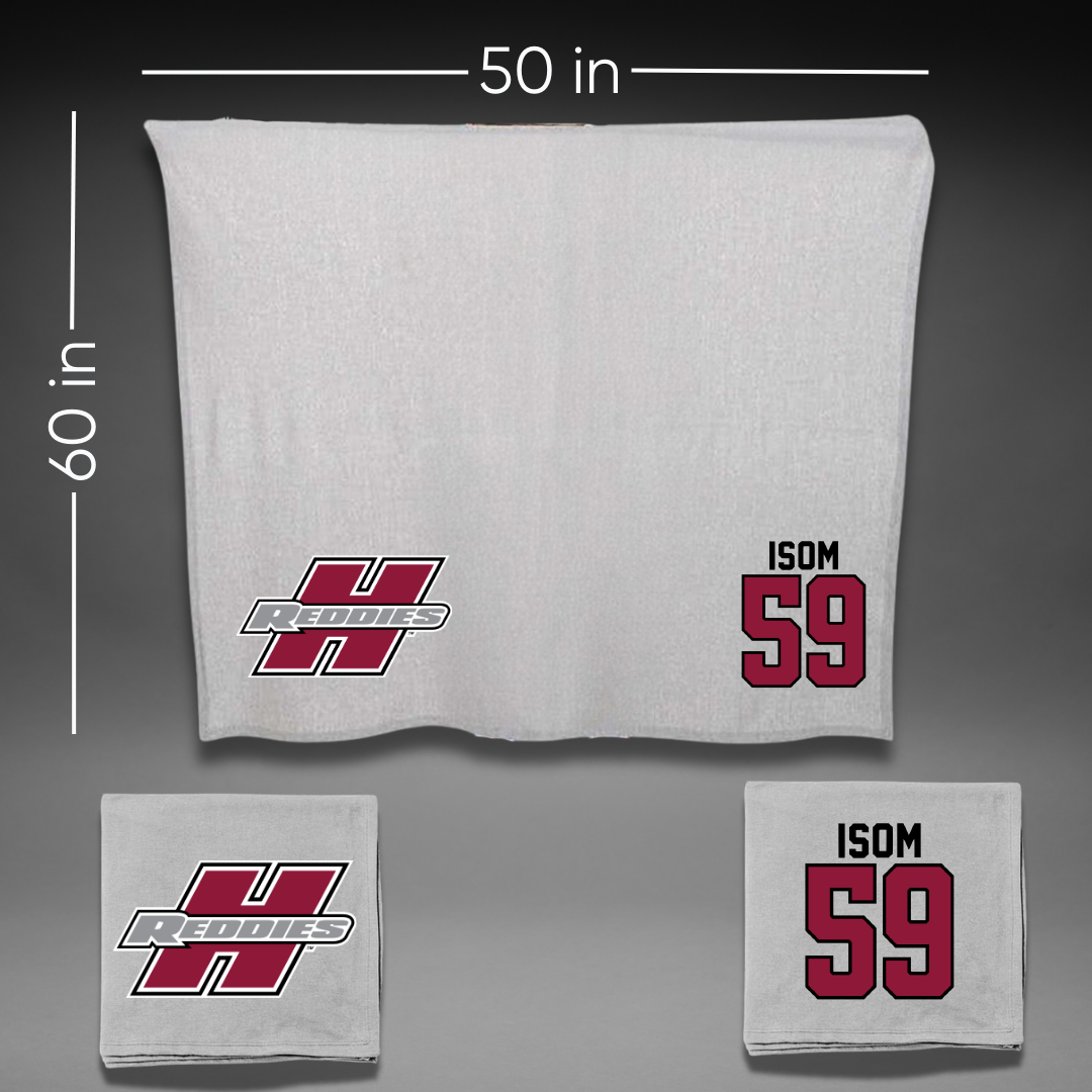 Henderson State University Football Gray Blanket - #59 Alexander Isom