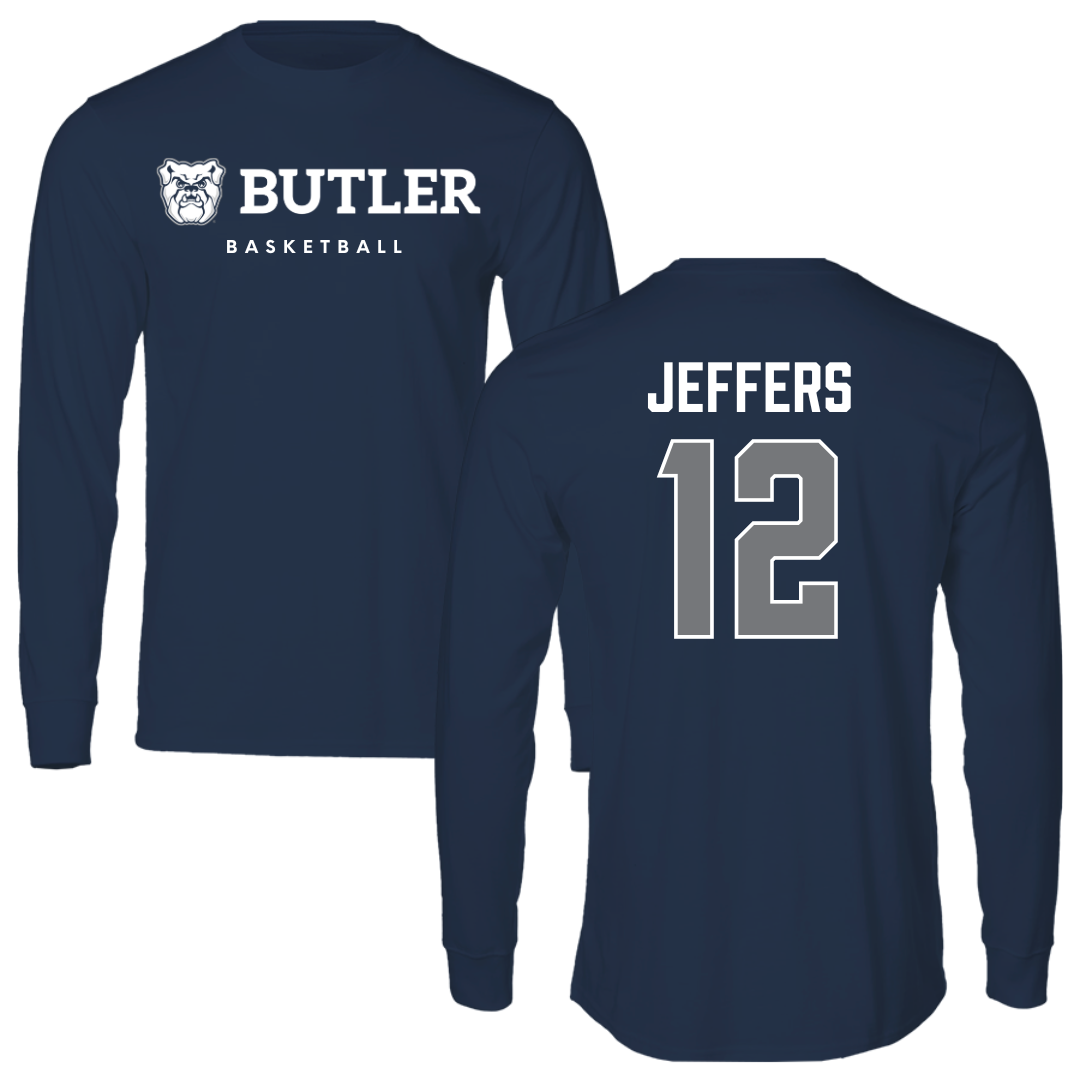 Butler University Basketball Navy Long Sleeve - #12 Chloe Jeffers