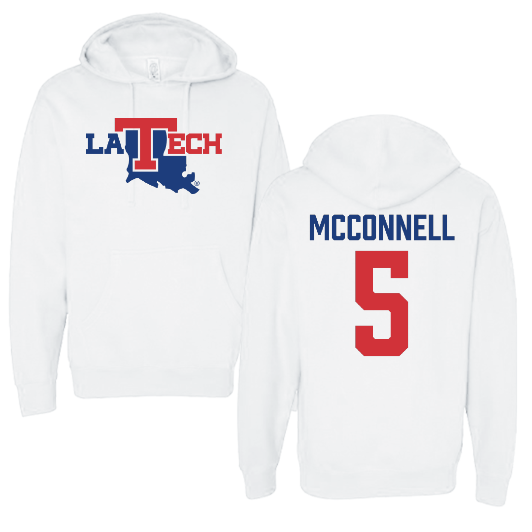 Louisiana Tech University Baseball White Hoodie - #5 Cole McConnell
