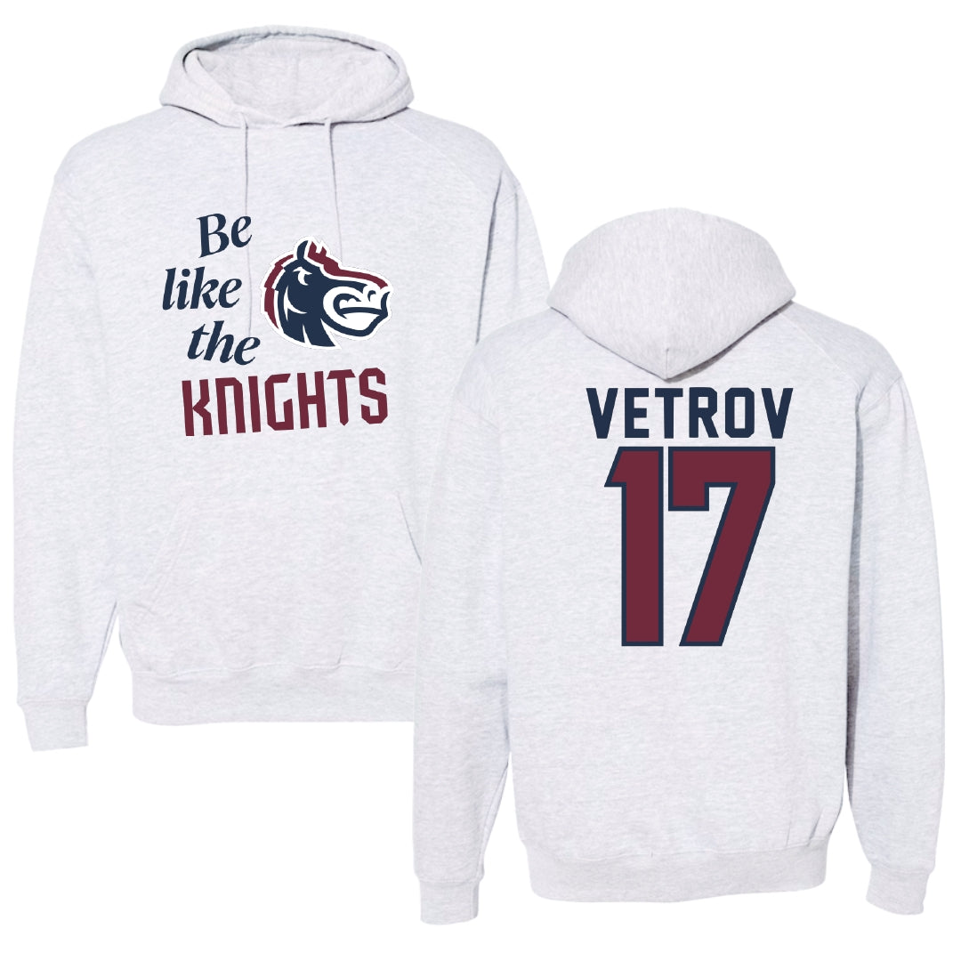 Fairleigh Dickinson University-Metropolitan Campus Volleyball Light Gray Be Like Us Hoodie - #17 Artem Vetrov
