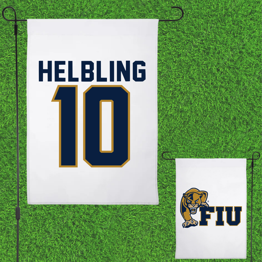 Florida International University Softball White Garden Flag - #10 Grace Helbling