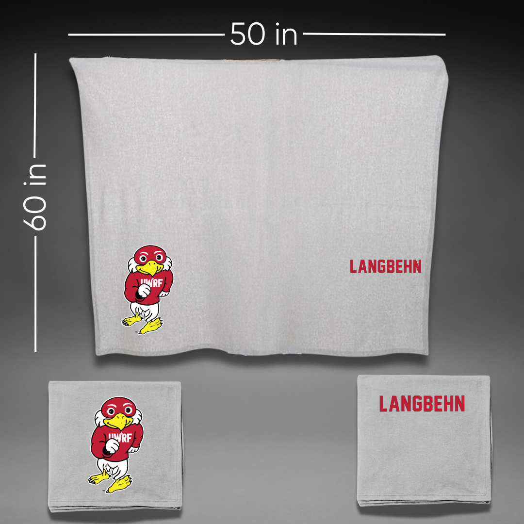 University of Wisconsin-River Falls Tennis Gray Blanket - Alicia Langbehn