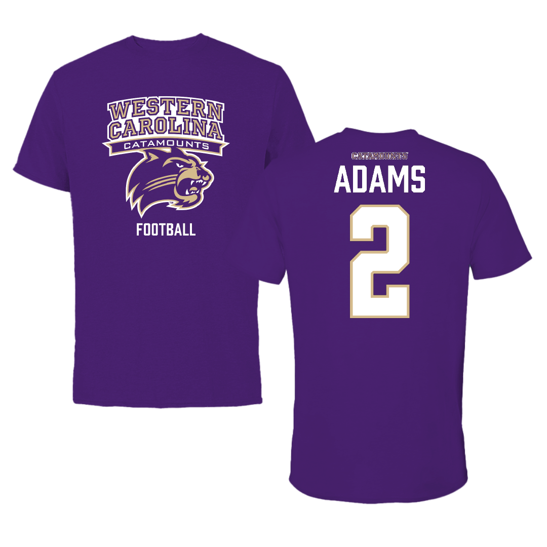 Western Carolina University Football Purple Tee - #2 Branson Adams