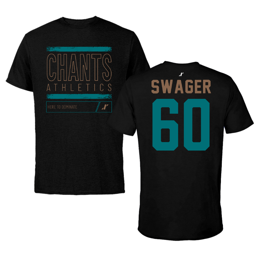 Coastal Carolina University Football Black Dominate Tee - #60 Mike Swager