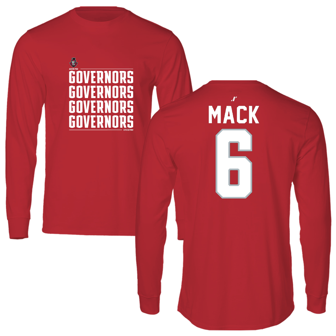 Austin Peay State University Soccer Red General Performance Long Sleeve - #6 Aniyah Mack