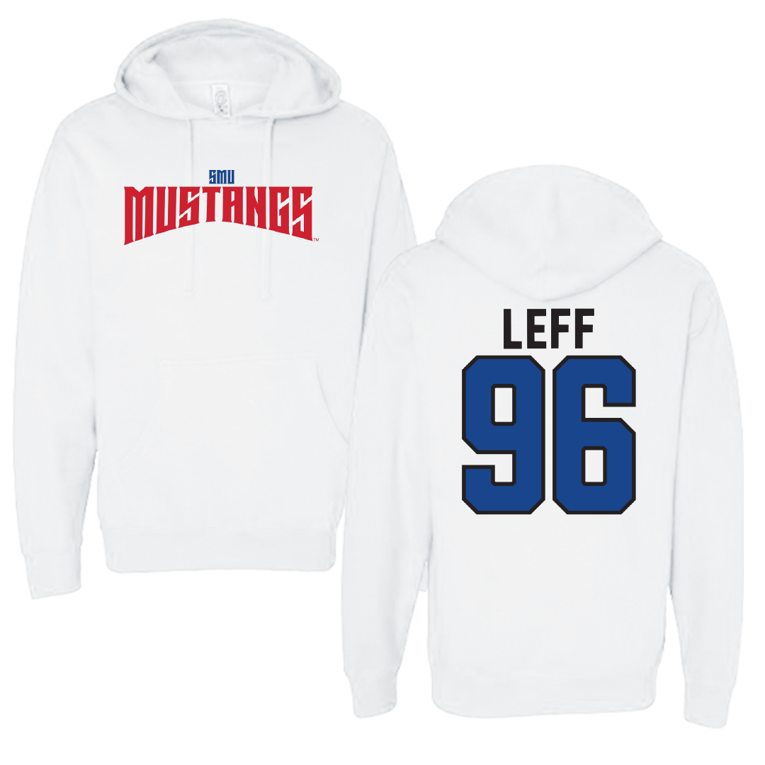 Southern Methodist University Football White Classic Hoodie - #96 Josh Leff