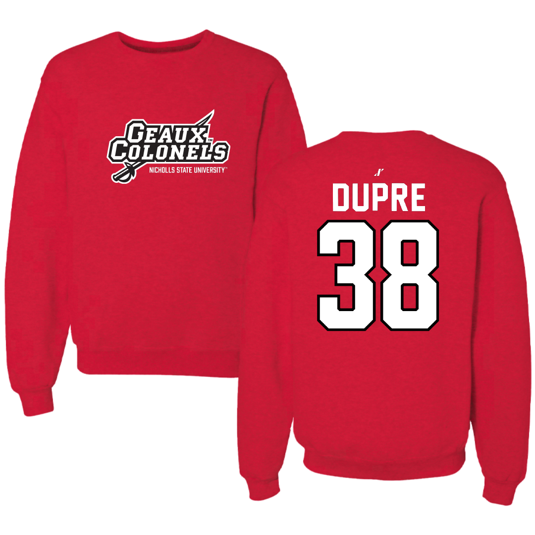 Nicholls State University Football Red General Crewneck - #38 Kylan Dupre