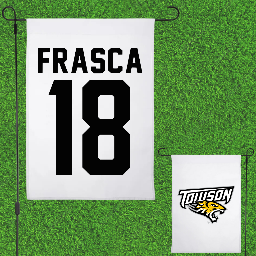 Towson University Field Hockey White Garden Flag - #18 Sophia Frasca