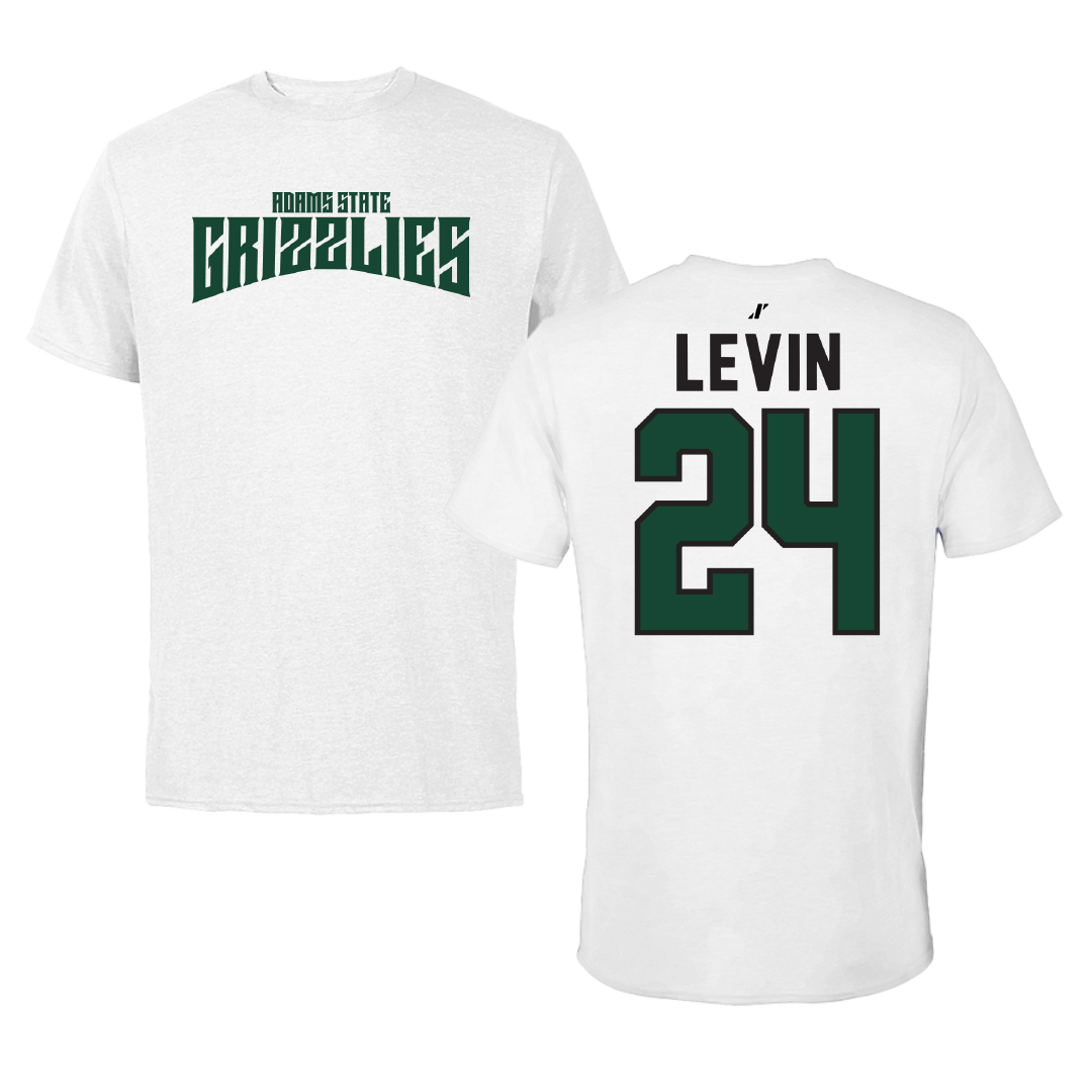 Adams State University Soccer White Classic Tee - #24 Denali Levin