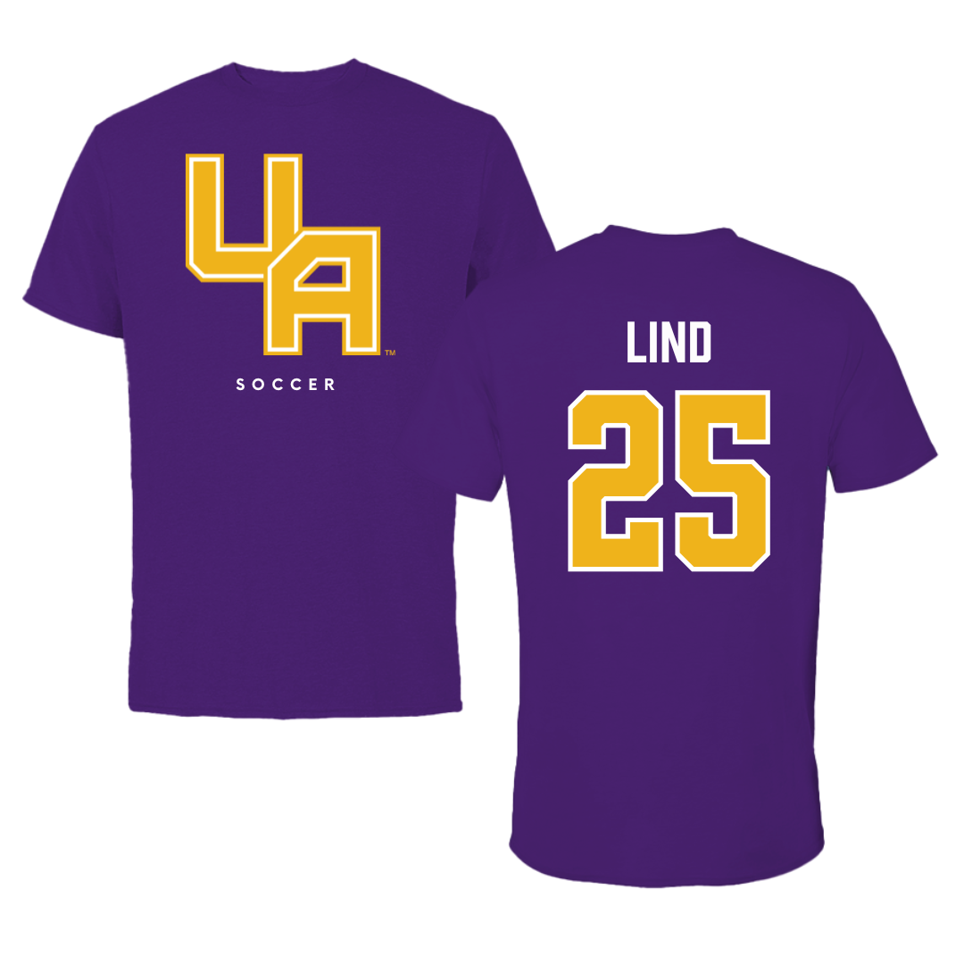 University at Albany Soccer Purple Block Tee - #25 Zach Lind