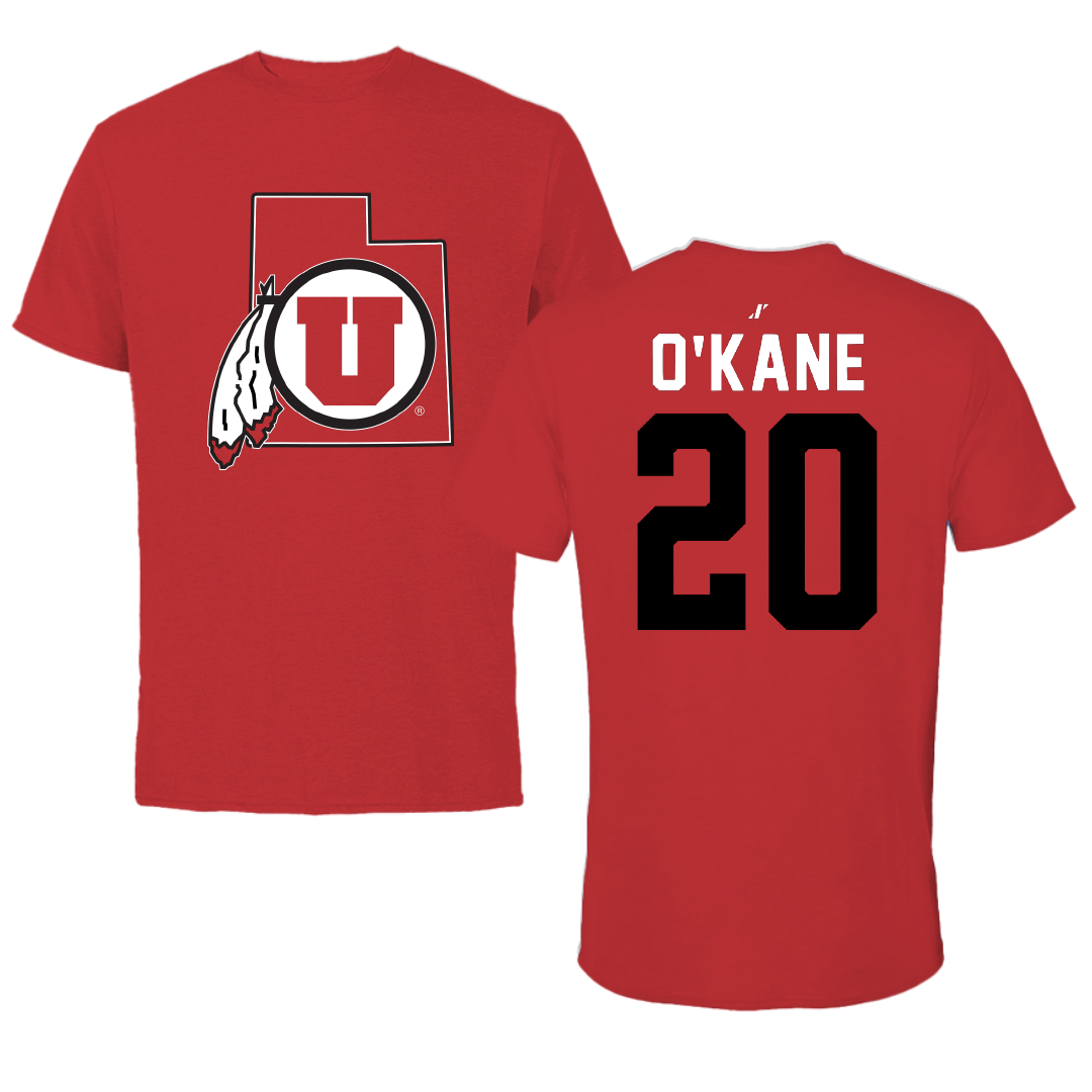 University of Utah Soccer Red State Tee - #20 Katie O'Kane