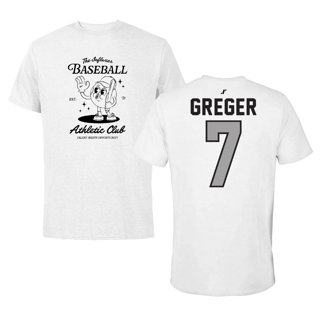 Baseball White Influxer Athletic Club Tee - #7 Gavin Greger