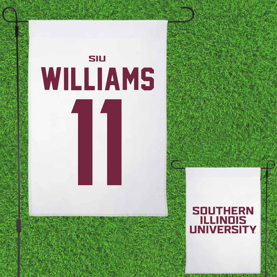 Southern Illinois University at Carbondale Basketball White Garden Flag - #11 Shemera Williams