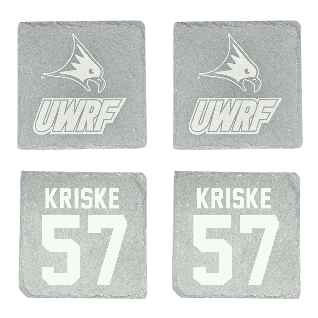 University of Wisconsin-River Falls Football Stone Coaster (4 Pack)  - #57 Dawson Kriske
