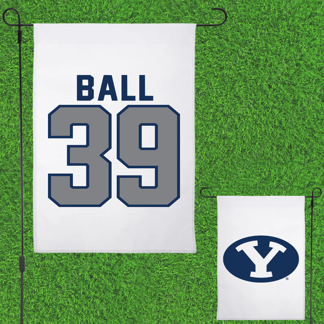 Brigham Young University Baseball White Garden Flag - #39 Nicholas Ball