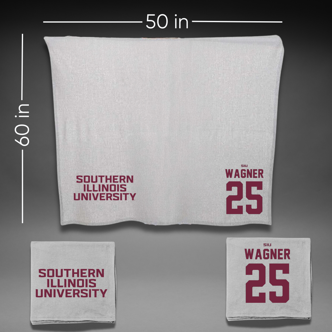 Southern Illinois University at Carbondale Football Gray Blanket - #25 Kayleb Wagner