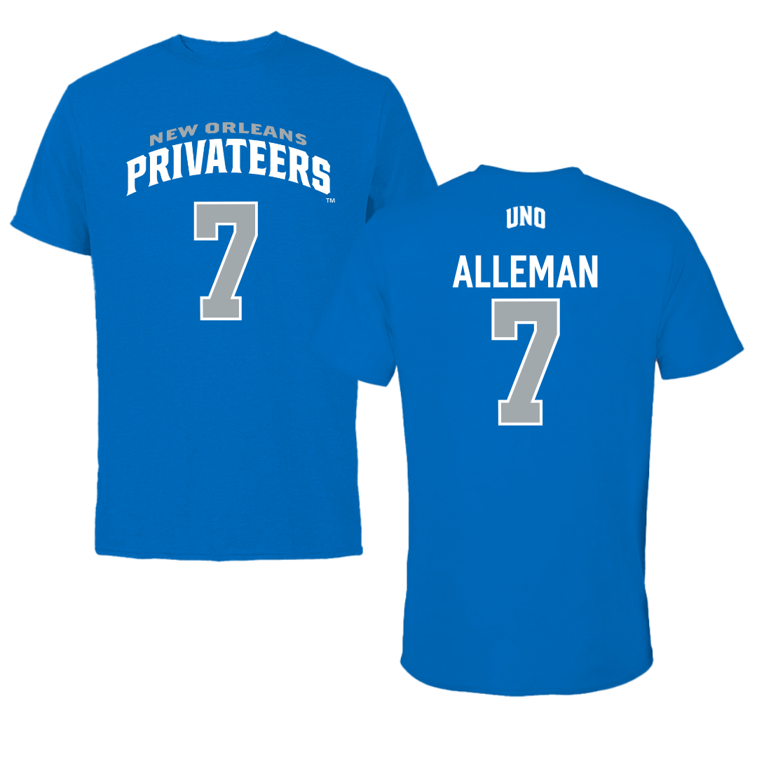 University of New Orleans Volleyball Blue Jersey Tee - #7 Lani Alleman