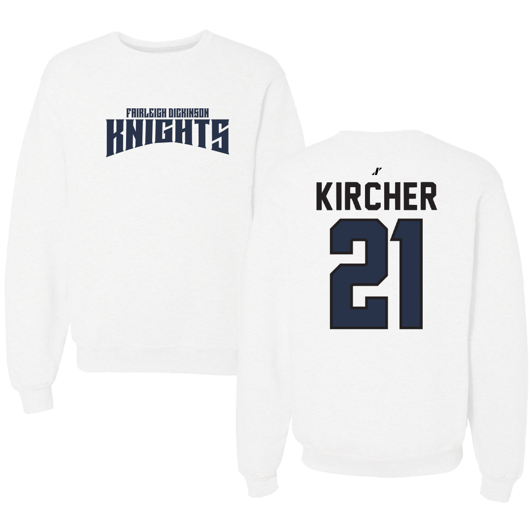 Fairleigh Dickinson University-Metropolitan Campus Volleyball White Classic Crewneck - #21 Gillian Kircher