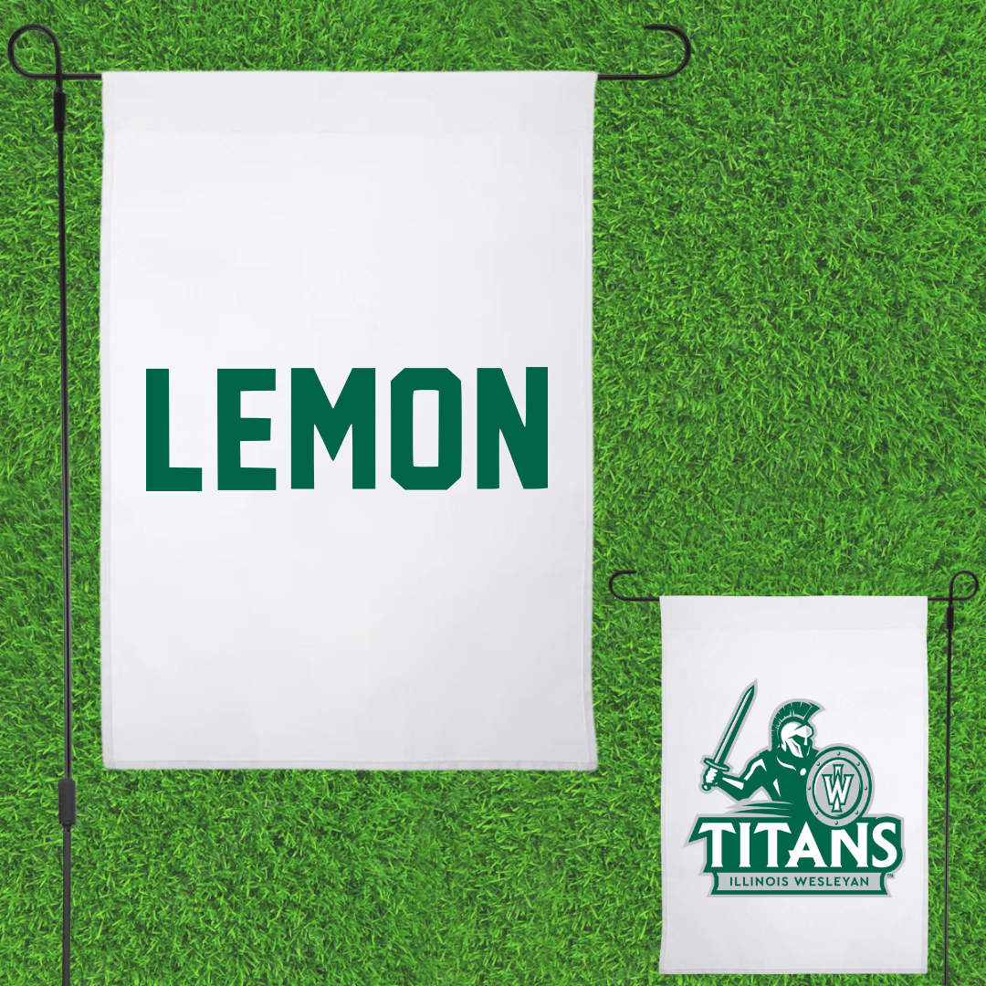Illinois Wesleyan University TF and XC White Garden Flag - Davion Lemon