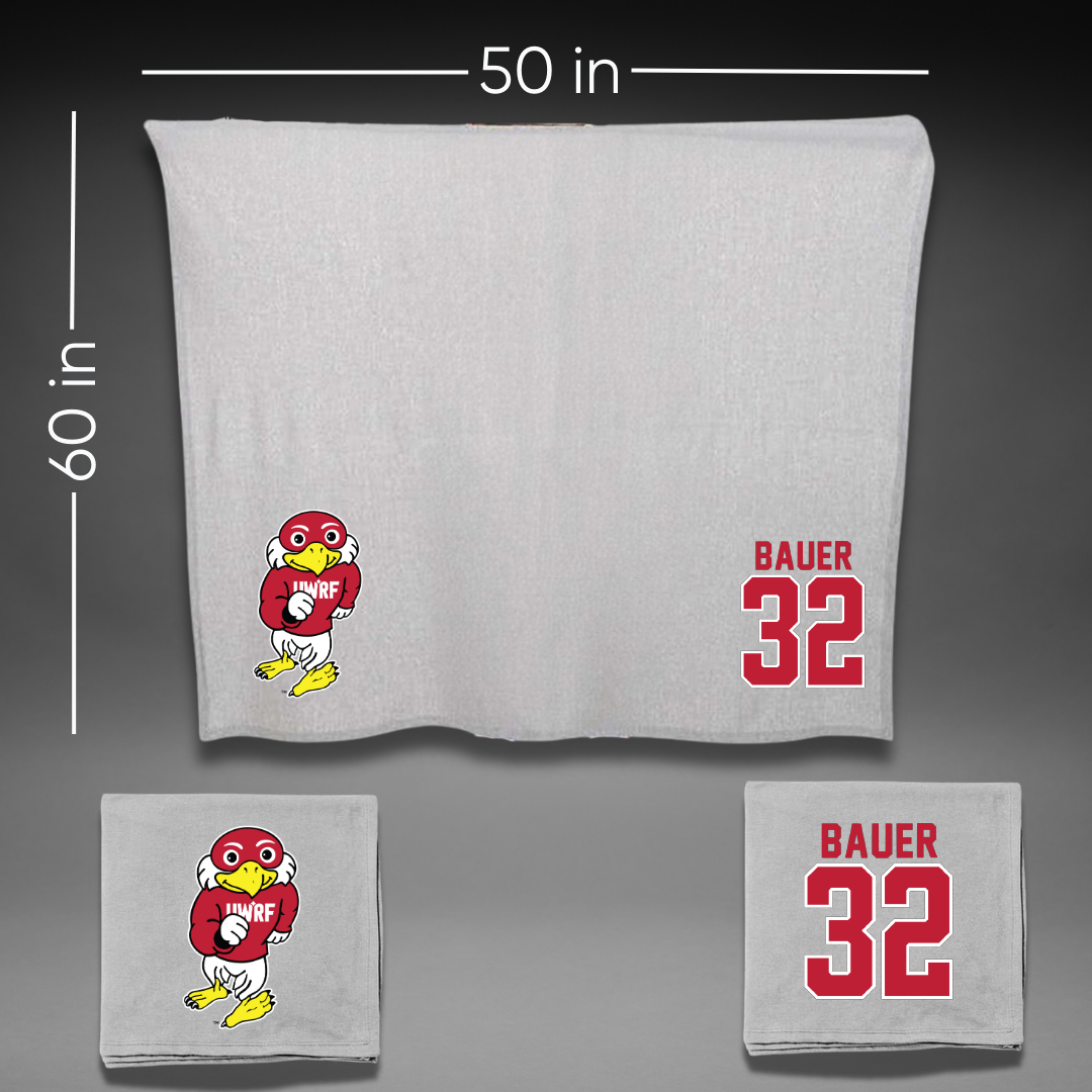 University of Wisconsin-River Falls Basketball Gray Blanket - #32 Brynn Bauer