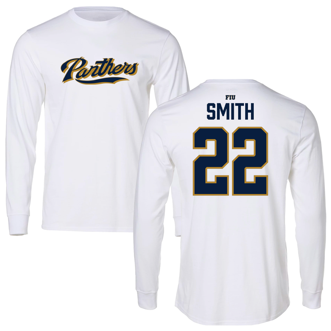 Florida International University Football White Panthers Long Sleeve - #22 Nicholas Smith