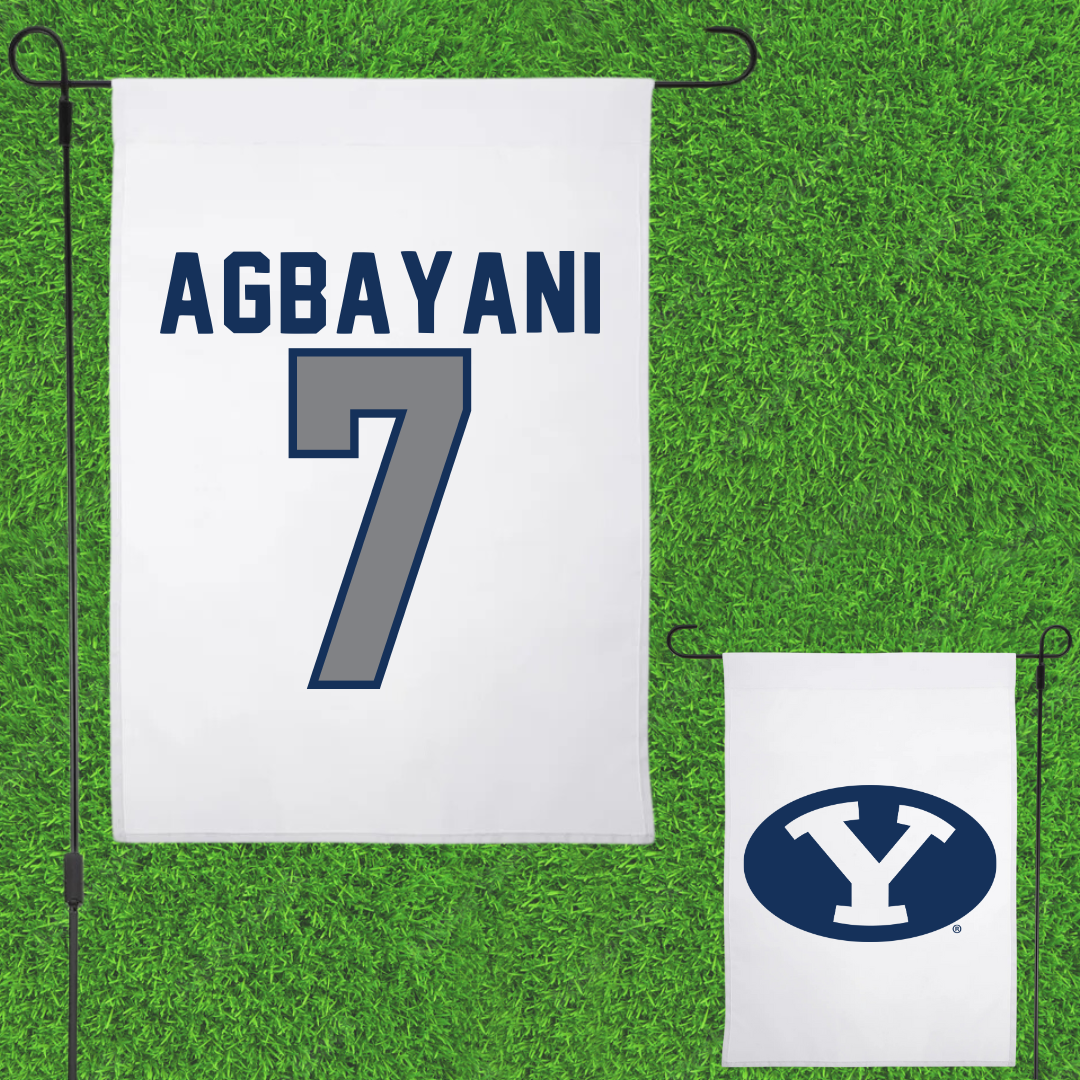 Brigham Young University Softball White Garden Flag - #7 Aleia Agbayani
