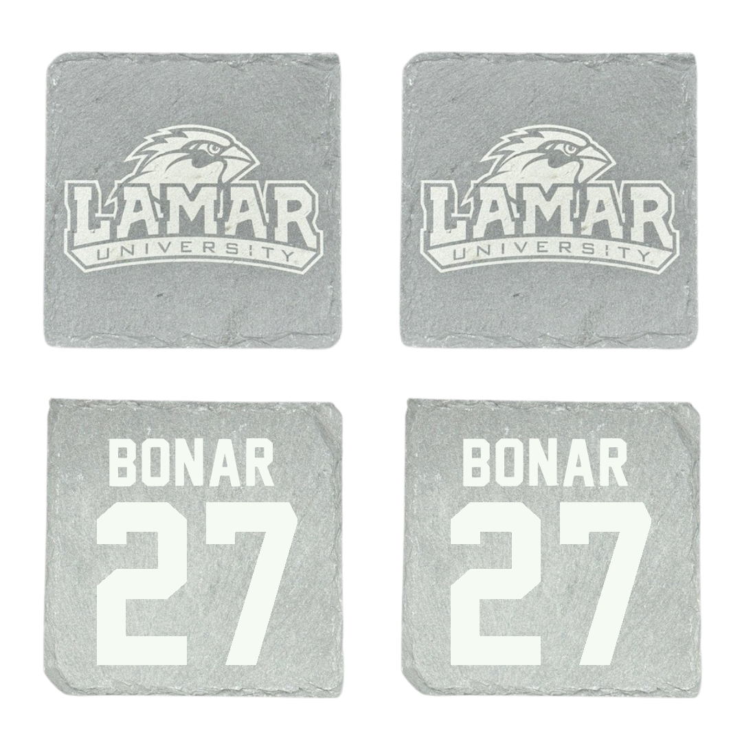 Lamar University Football Stone Coaster (4 Pack)  - #27 Robert Bonar