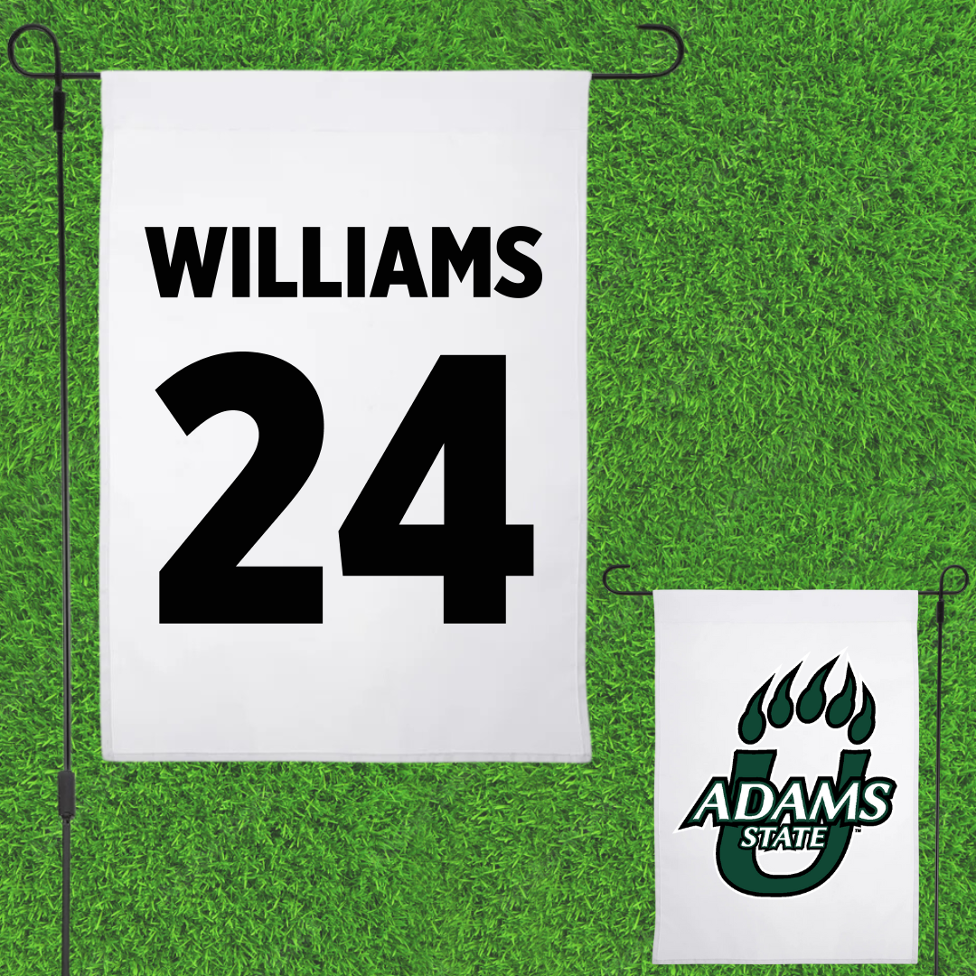 Adams State University Football White Garden Flag - #24 Christopher Williams