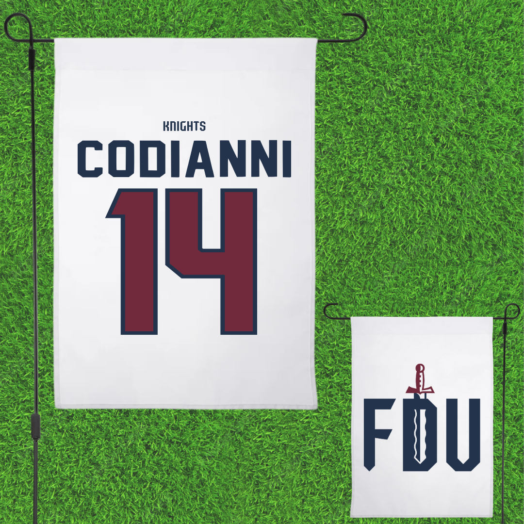 Fairleigh Dickinson University-Metropolitan Campus Lacrosse White Garden Flag - #14 Nora Codianni