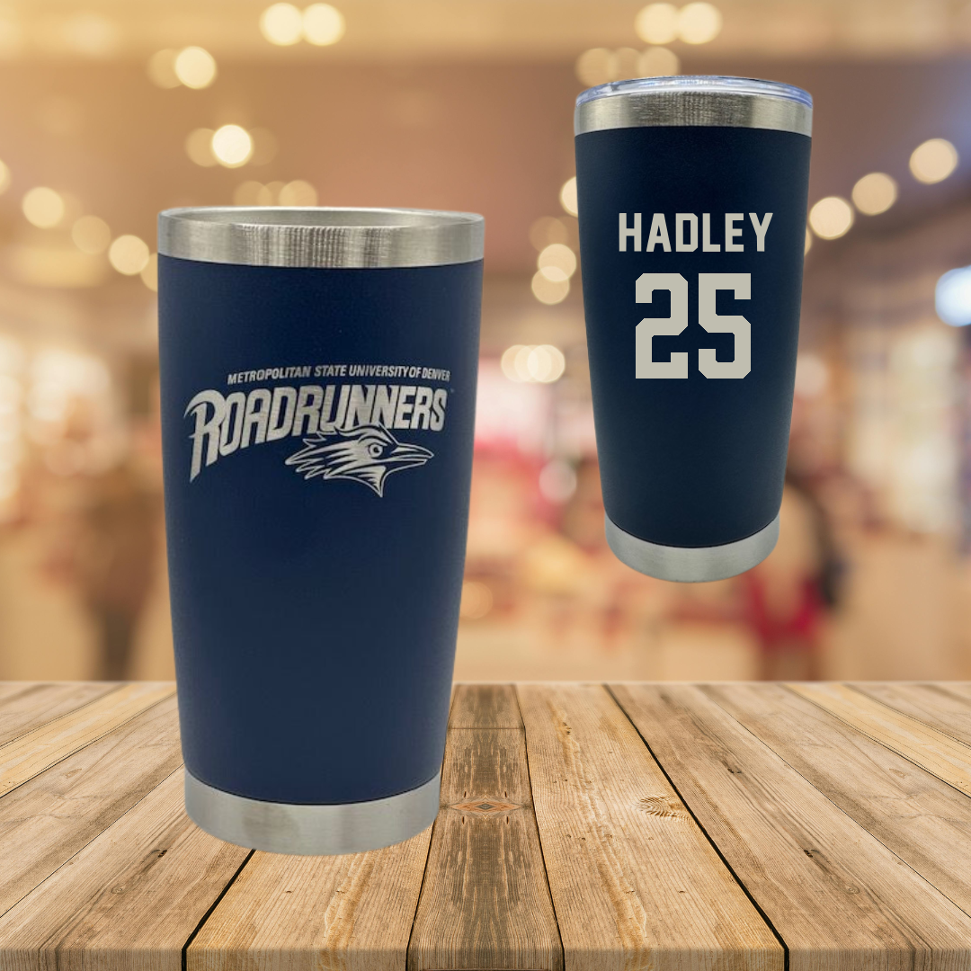 Metropolitan State University of Denver Basketball Navy Stainless Steel Tumbler - #25 Blake Hadley