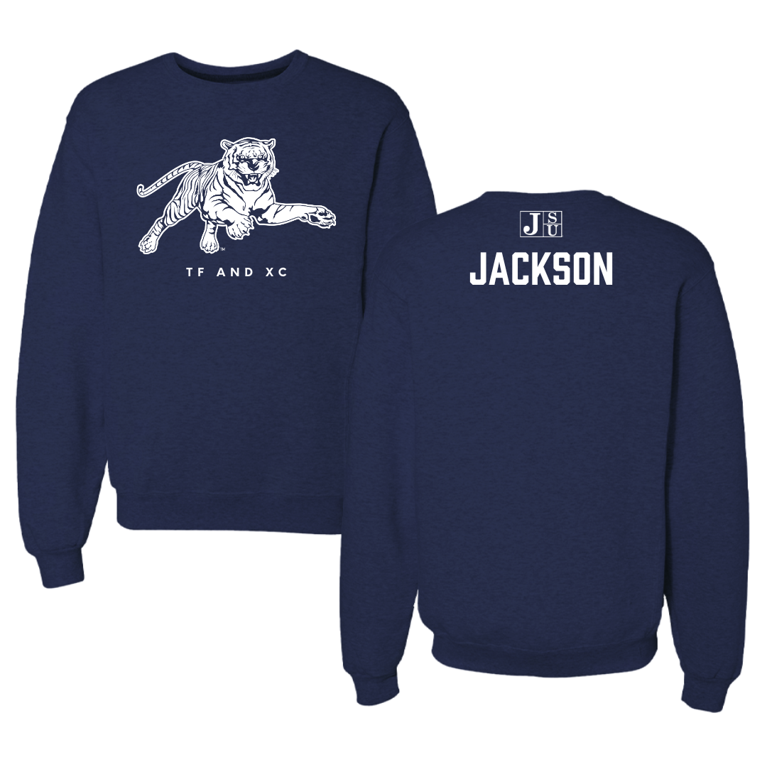 Jackson State University TF and XC Navy Crewneck - Jyquan Jackson
