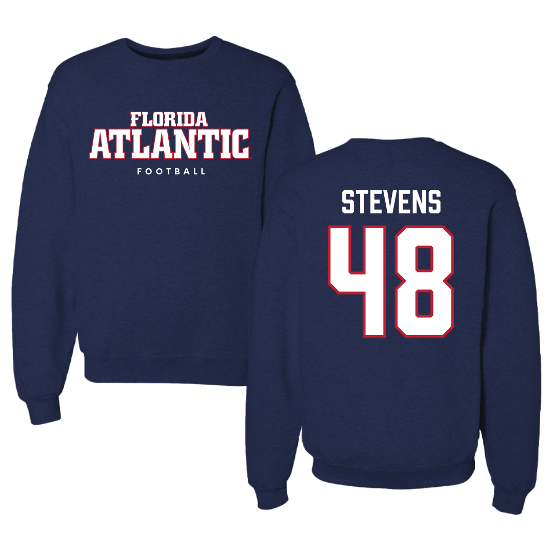 Florida Atlantic University Football Navy Crewneck - #48 Dai'Sean Stevens